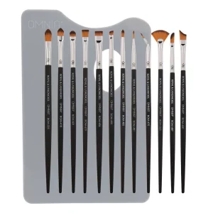OMNIA Brush Professional Details 12pc Makeup Brush Set, Includes Makeup Palette